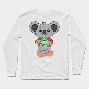 Koala drinking tea Long Sleeve T-Shirt